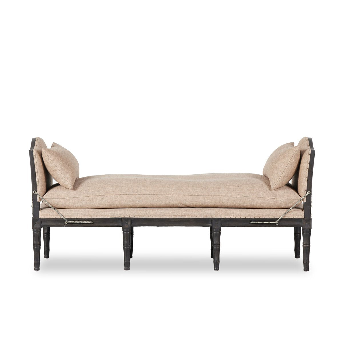 Rustic Chaise Lounge/Bench - Ivory Fabric
