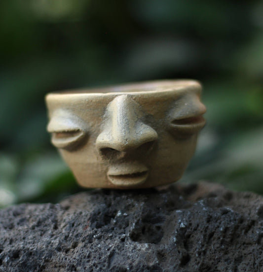Atzompa Copitas - Mezcal Cups with Face Handmade in Oaxaca