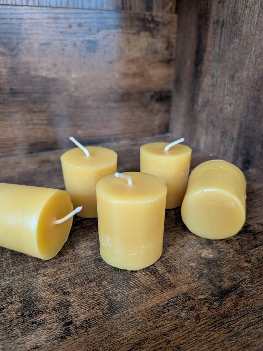 Scented Mini Beeswax Pillar Candles, Votives: Lavender
