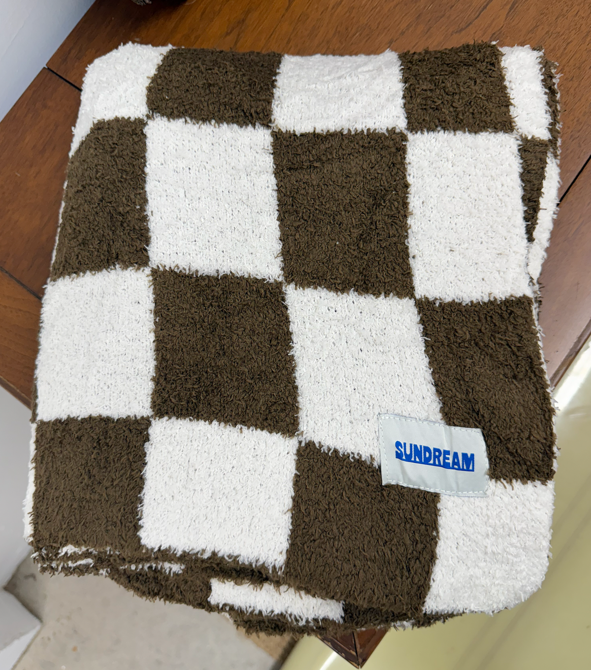 Checker Plush Throw - Classic Brown