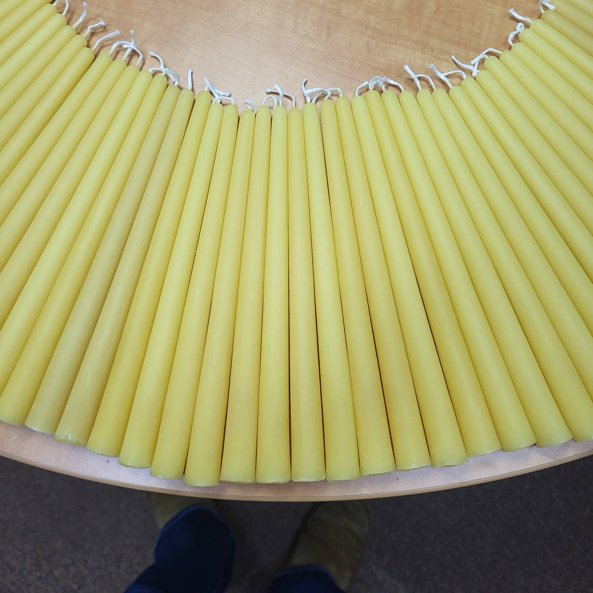 Bulk Handmade 9 in pure beeswax candle stick NO LABELS: Yellow / Natural Honey