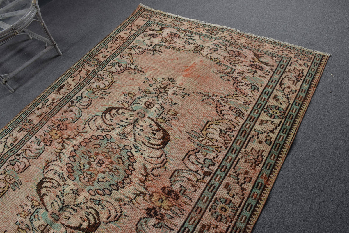 Turkish Vintage Rug 5,2x8,5 ft, Red Rug Oriental Rug