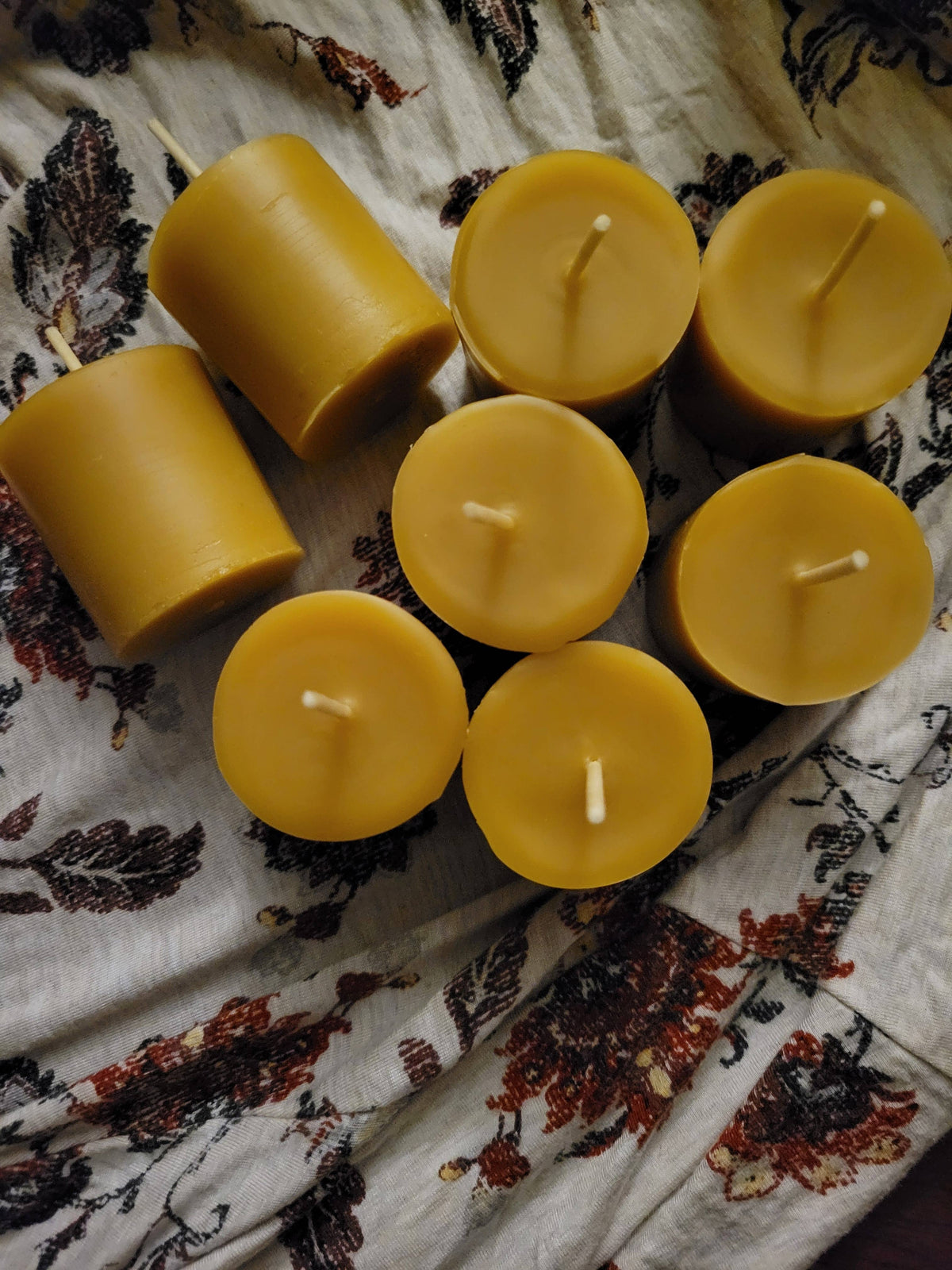 Scented Mini Beeswax Pillar Candles, Votives: Lavender