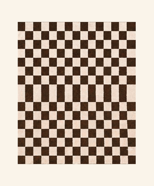 Checker Plush Throw - Classic Brown