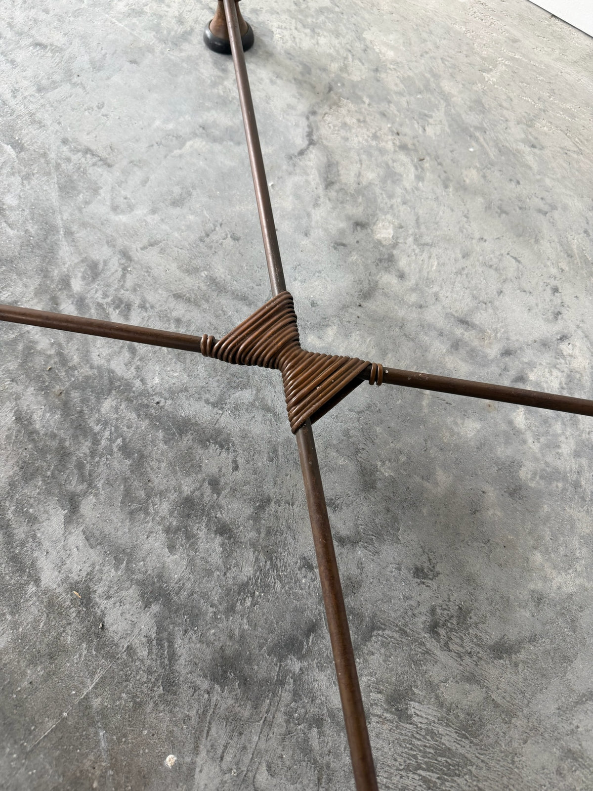 Vintage Handmade Patinated Metal Side Table