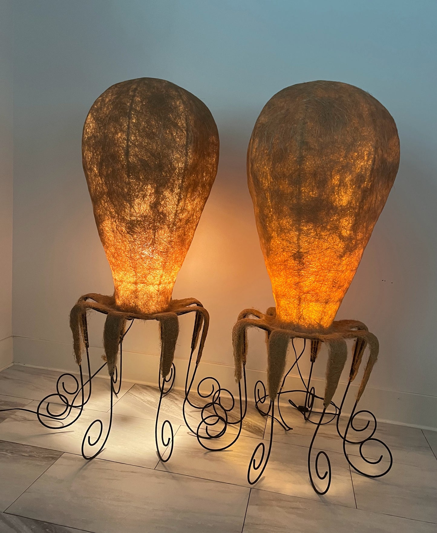 Pair of Vintage Mid-Century Octopus Lamps