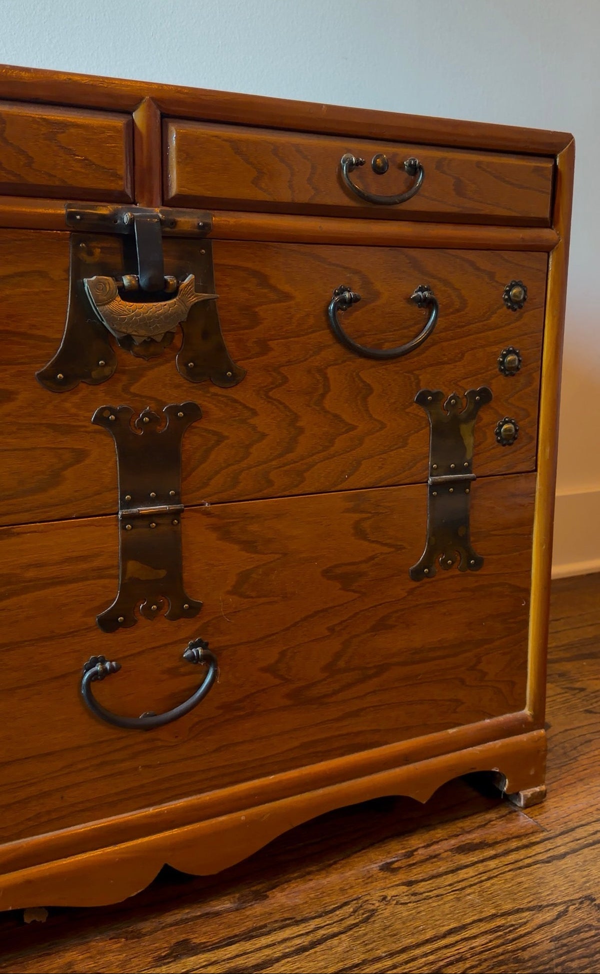 Vintage Japanese Tansu-Style Nightstand Pair