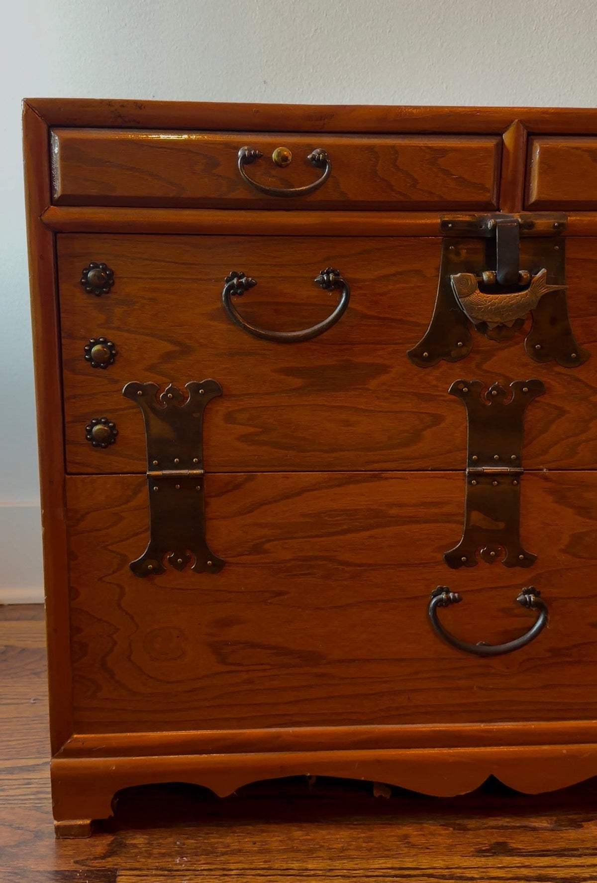Vintage Japanese Tansu-Style Nightstand Pair