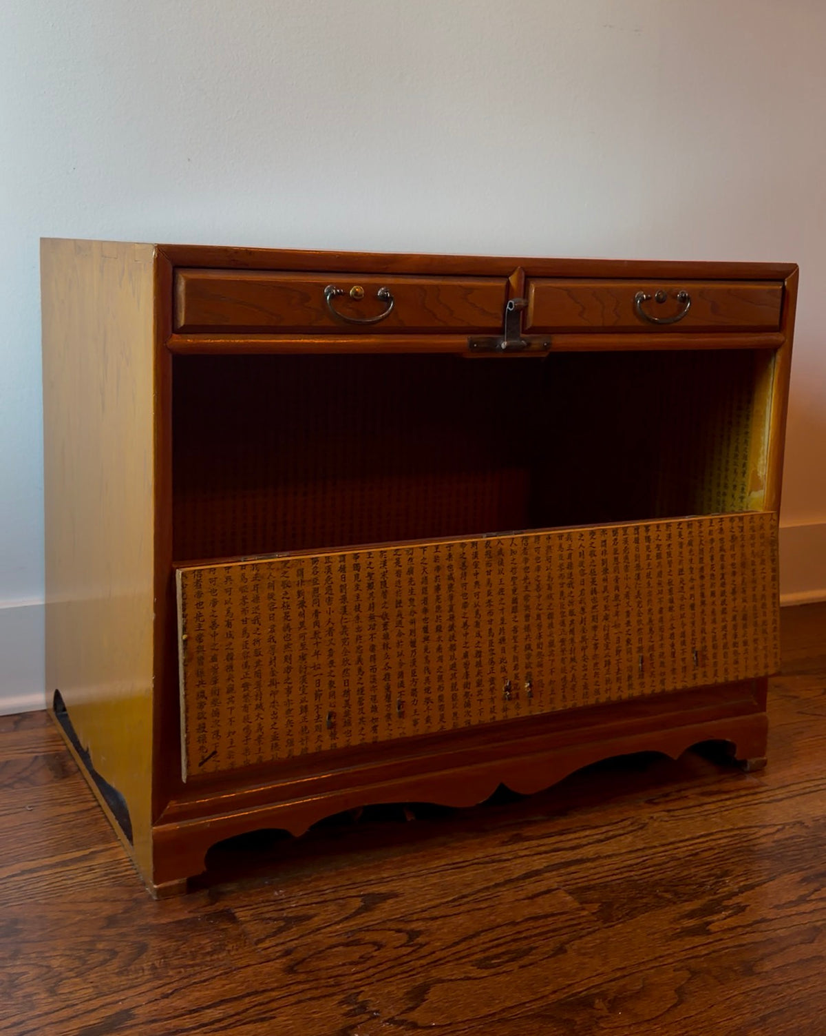 Vintage Japanese Tansu-Style Nightstand Pair