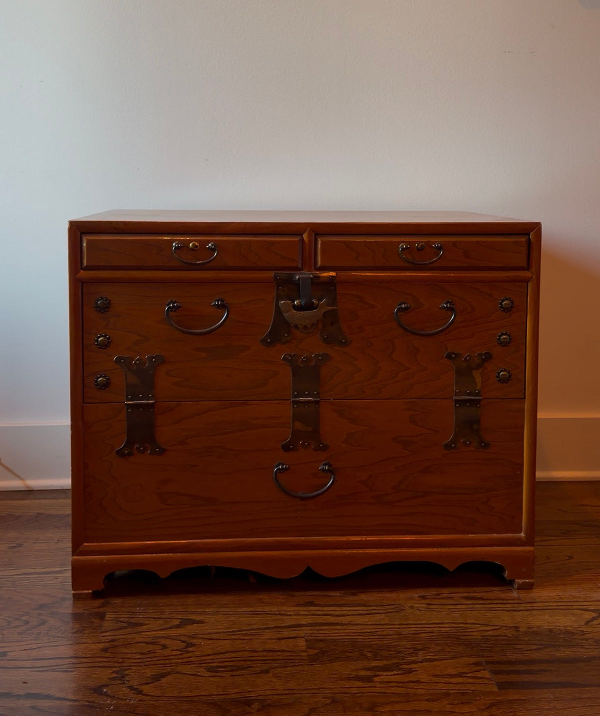 Vintage Japanese Tansu-Style Nightstand Pair