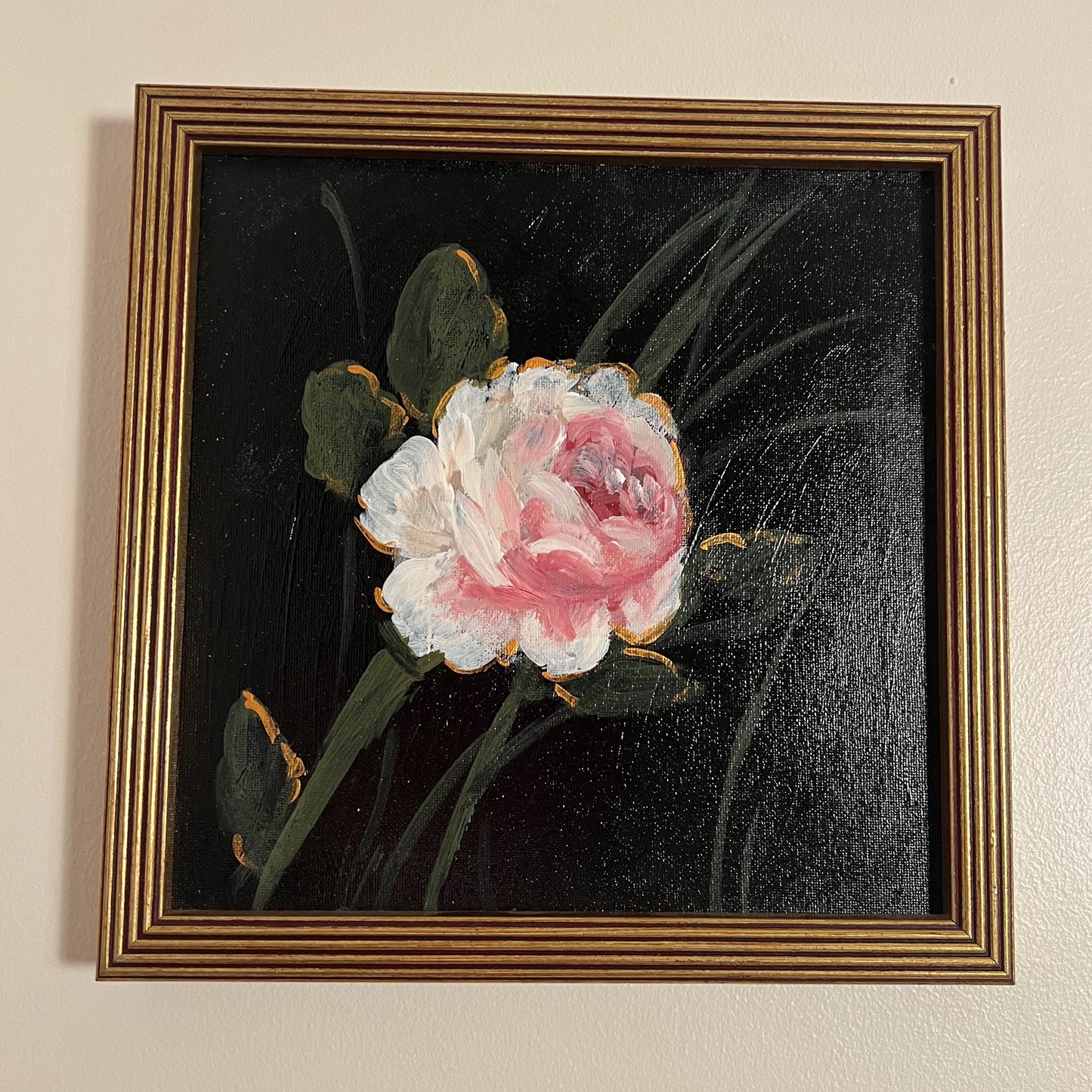 Original Framed Rose Painting