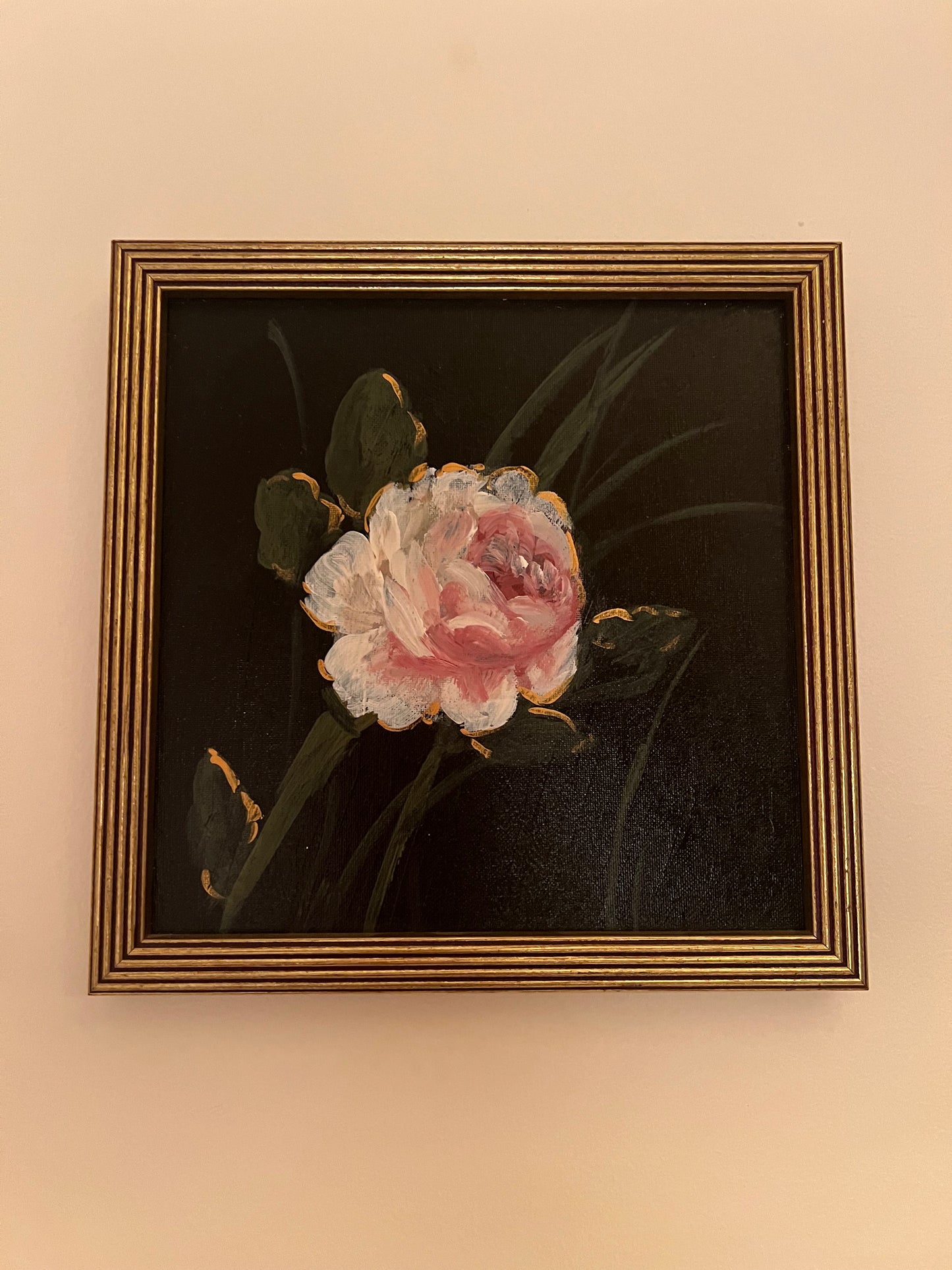 Original Framed Rose Painting