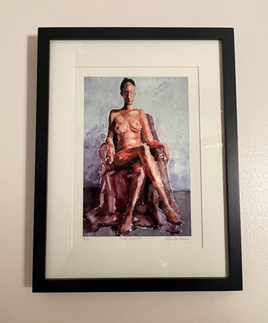 Seated Nude Print - Portrait