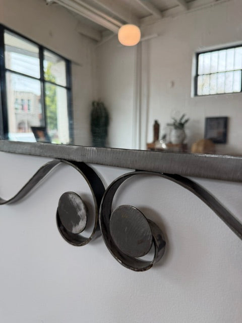 Vintage Welded Metal Sculptural Mirror - Made in Mexico