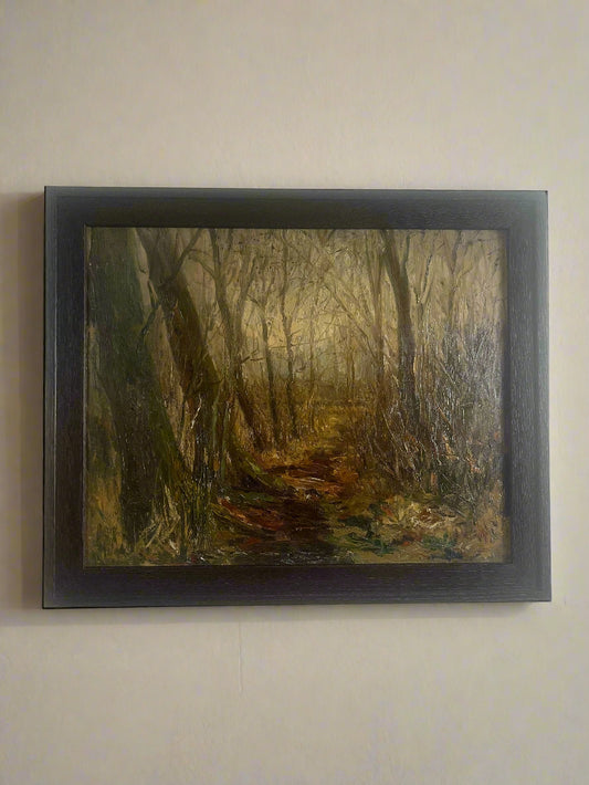 Original Vintage Landscape Framed Oil Painting, 1949