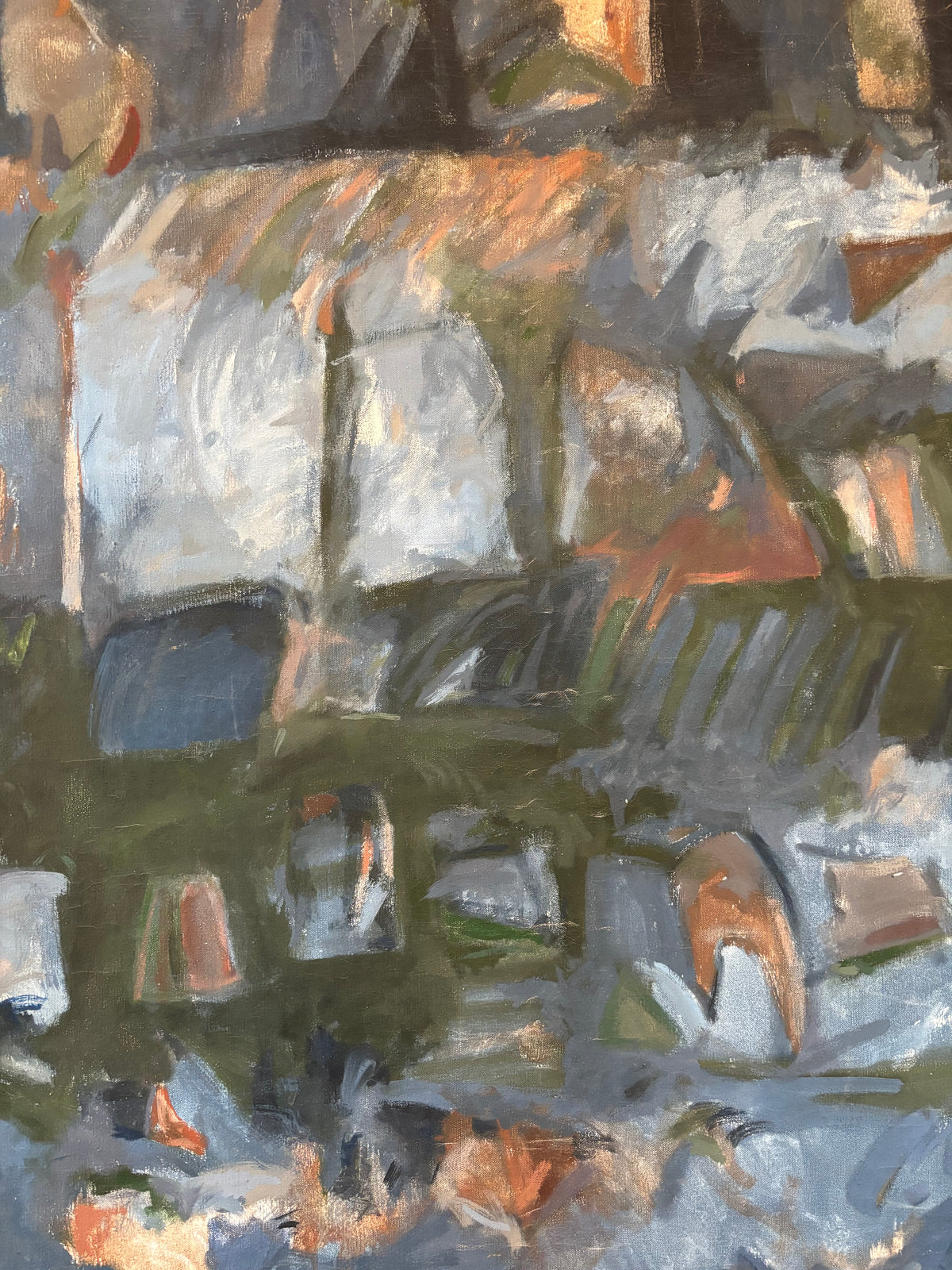 Vintage Original Signed Blue Abstract c. 1970