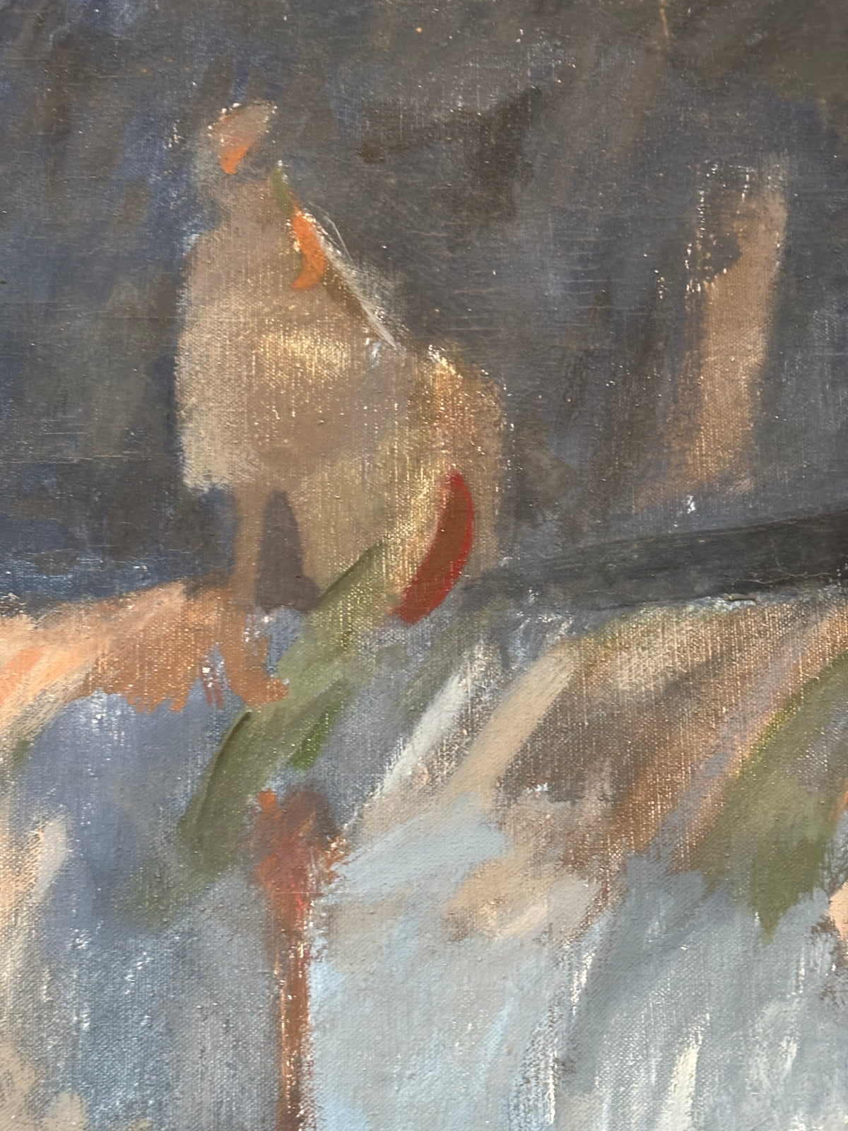 Vintage Original Signed Blue Abstract c. 1970
