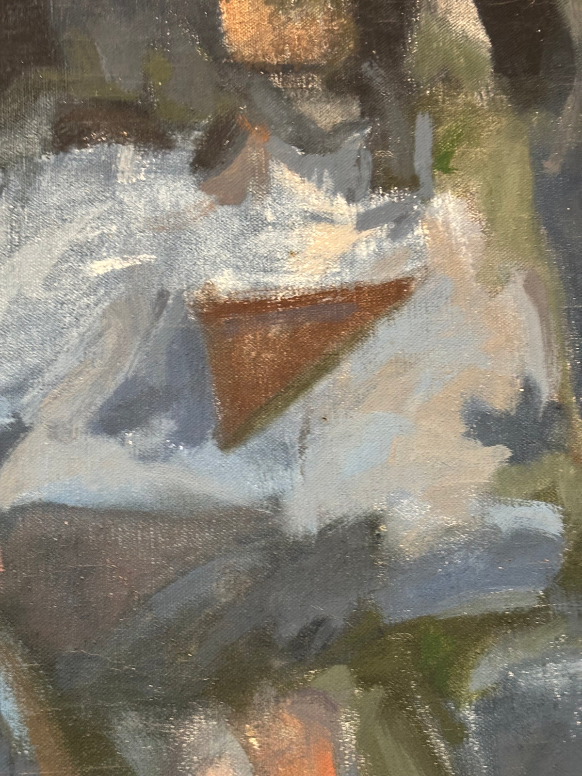 Vintage Original Signed Blue Abstract c. 1970