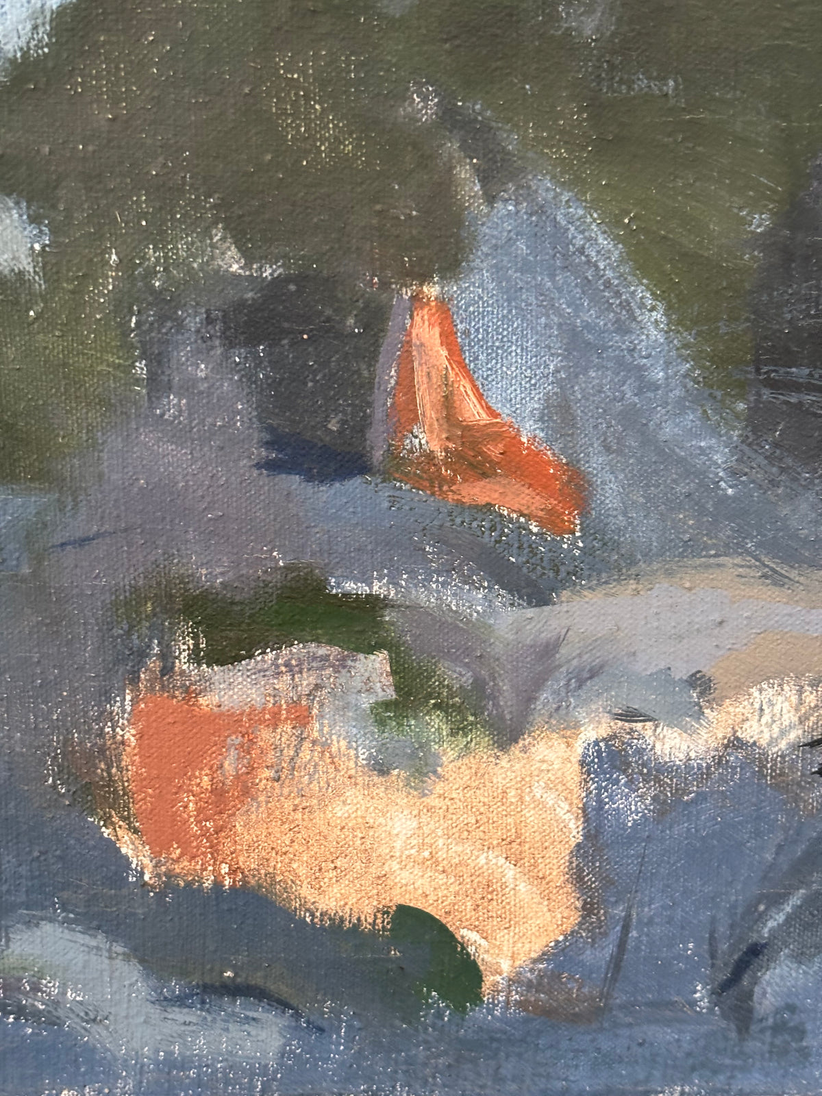 Vintage Original Signed Blue Abstract c. 1970