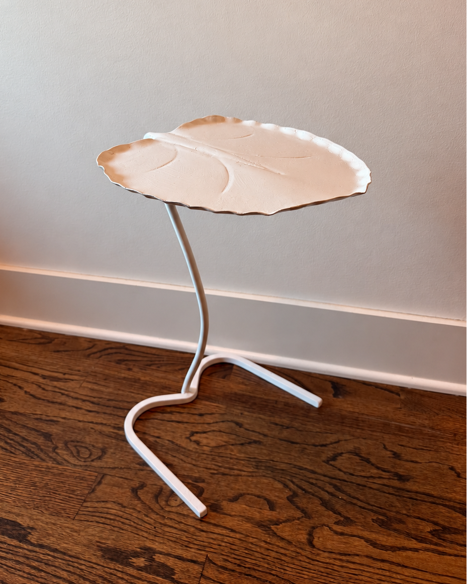 Vintage Salterini Sculptural Lily Pad Metal Side Table