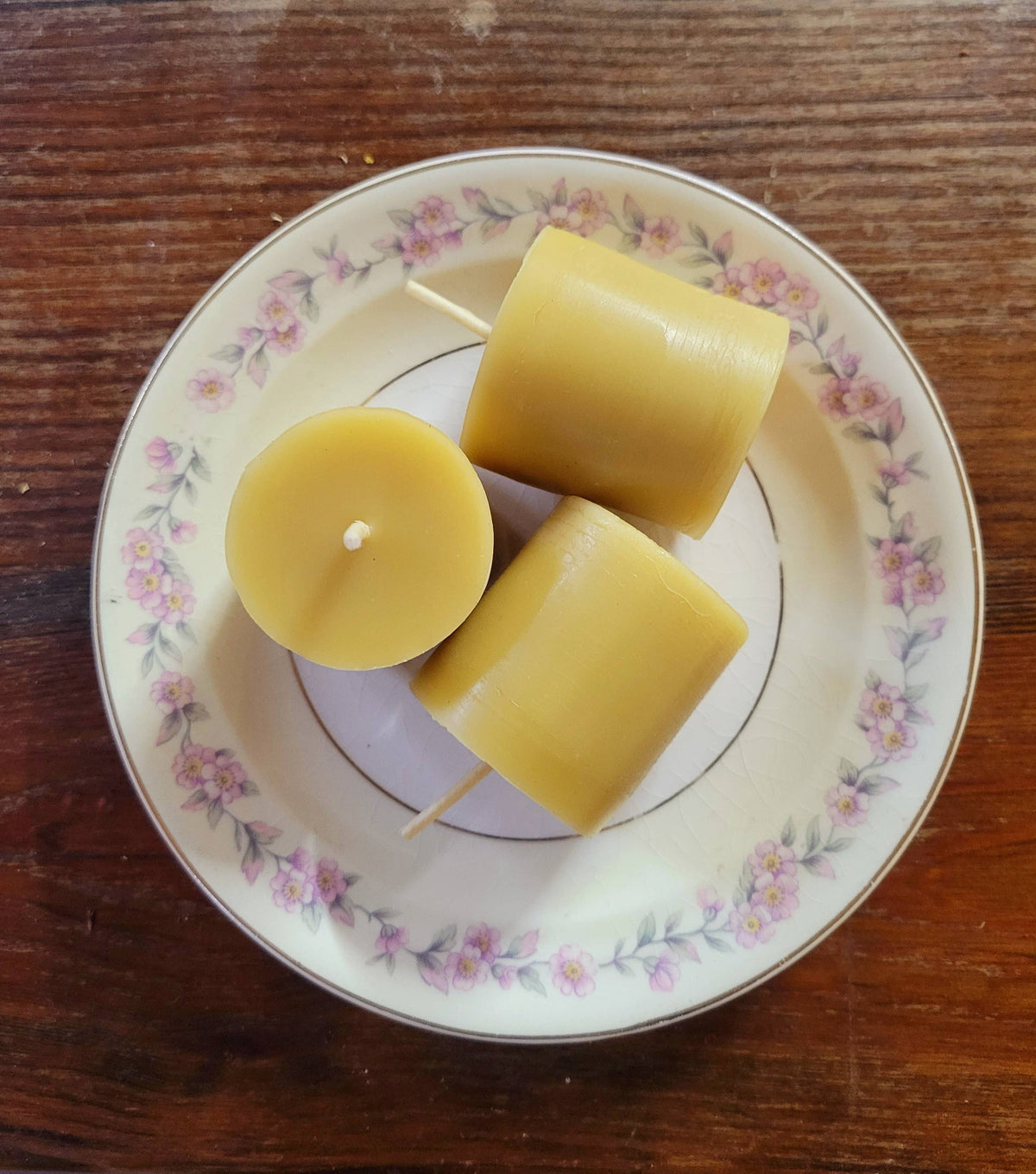 Scented Mini Beeswax Pillar Candles, Votives: Lavender