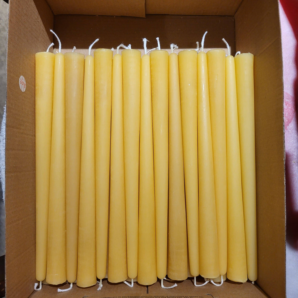 Bulk Handmade 9 in pure beeswax candle stick NO LABELS: Yellow / Natural Honey