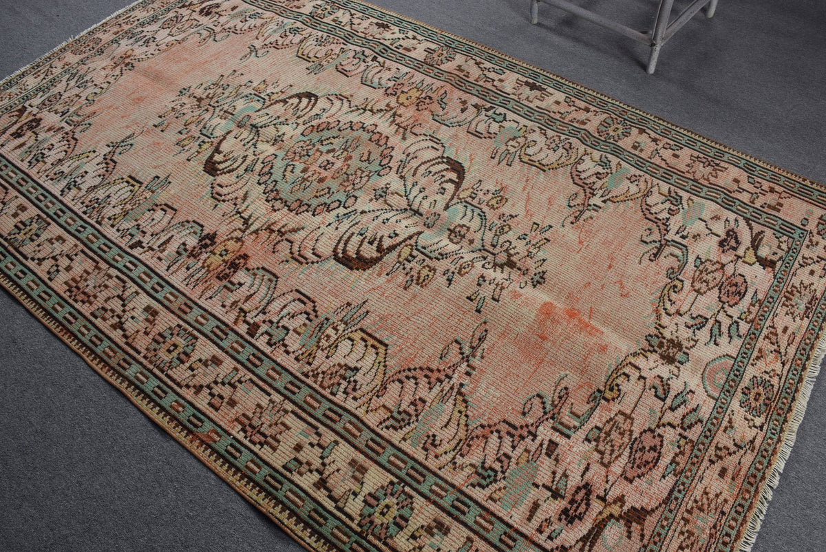 Turkish Vintage Rug 5,2x8,5 ft, Red Rug Oriental Rug