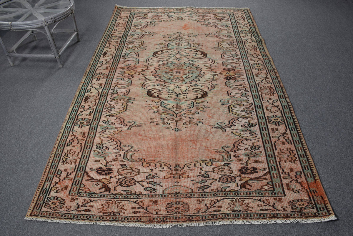 Turkish Vintage Rug 5,2x8,5 ft, Red Rug Oriental Rug
