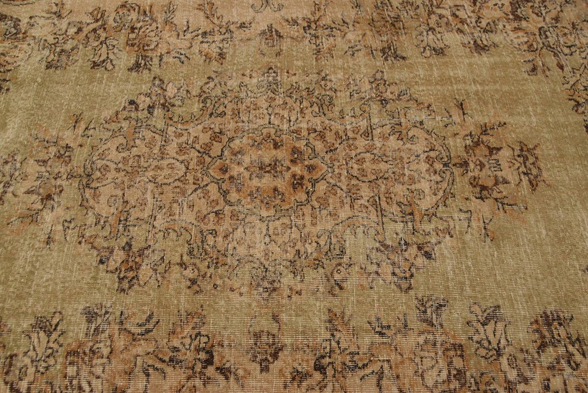 6.1x9.3 ft Turkish Rug, Brown Oriental Vintage Wool Rug