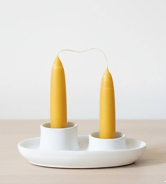 4 inch Pair Hand-Dipped Pure Beeswax Chime Candles