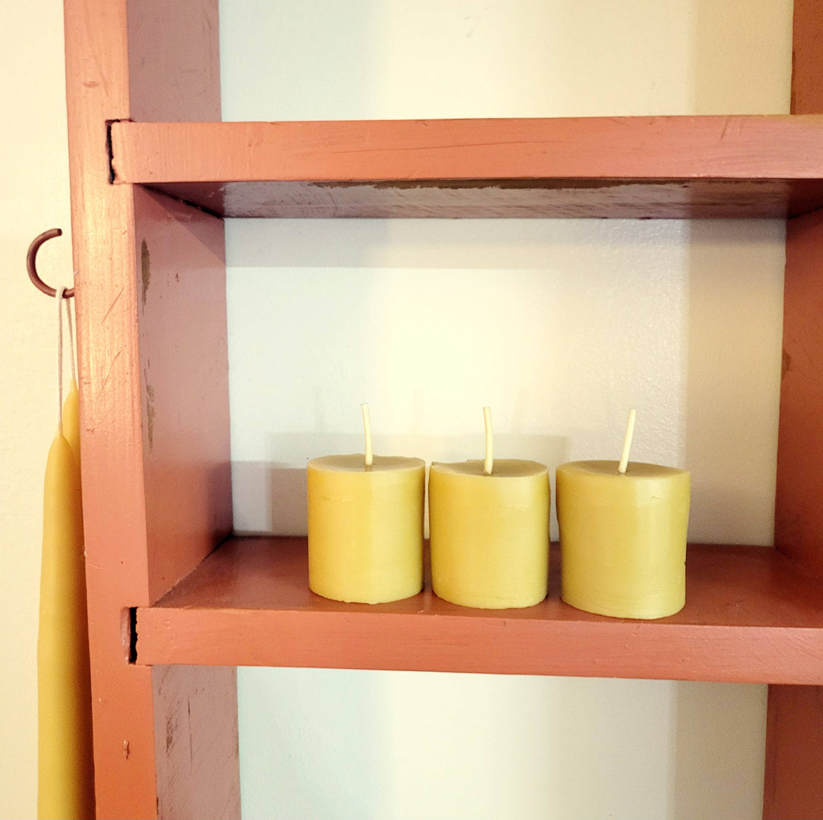 Scented Mini Beeswax Pillar Candles, Votives: Lavender